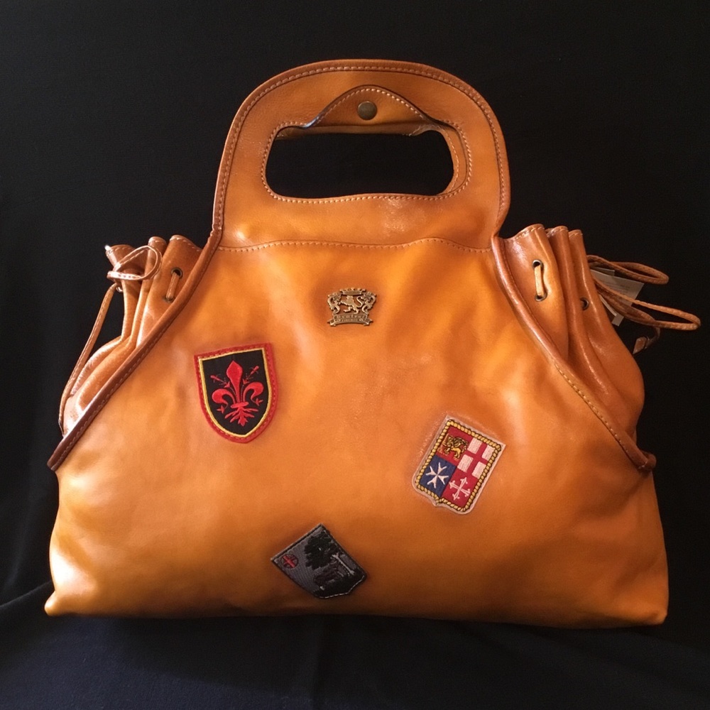 PRATESI CARRYALL COGNAC SATCHEL ITALIAN LEATHER 🧡